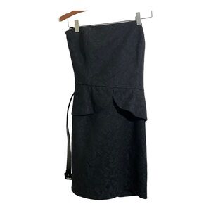 White House black market womens dress strapless scalloped belted size 14…